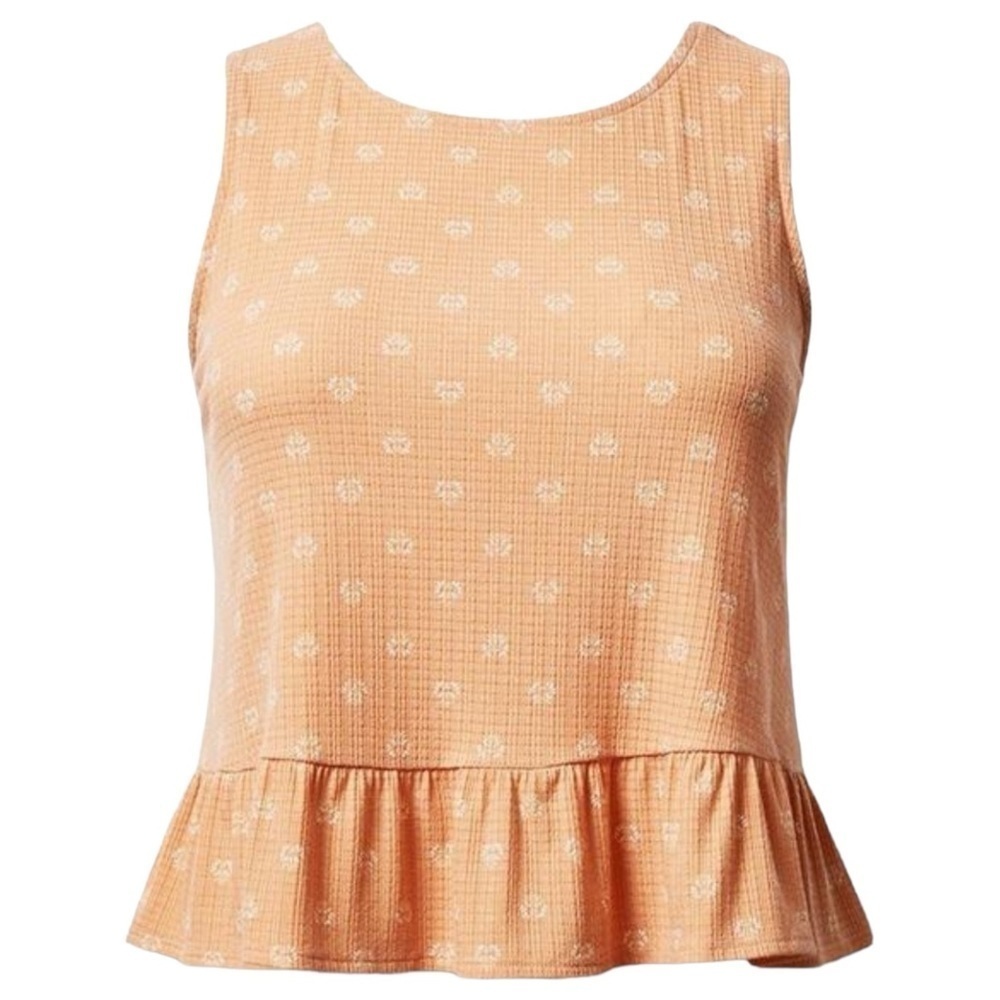NWT Torrid Texture Knit High Neck Ruffle Crop Top Peach Size 4X | 3088 - Picture 3 of 10